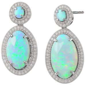 SgCasino Opal and Diamond Earrings